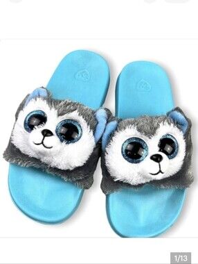 TY Beanie Boo Slush the Husky Pool Slides size 11-13